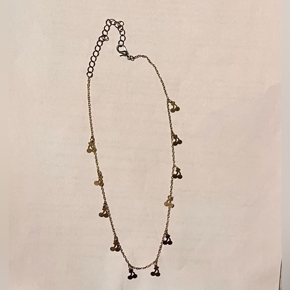 Gold cherry necklace